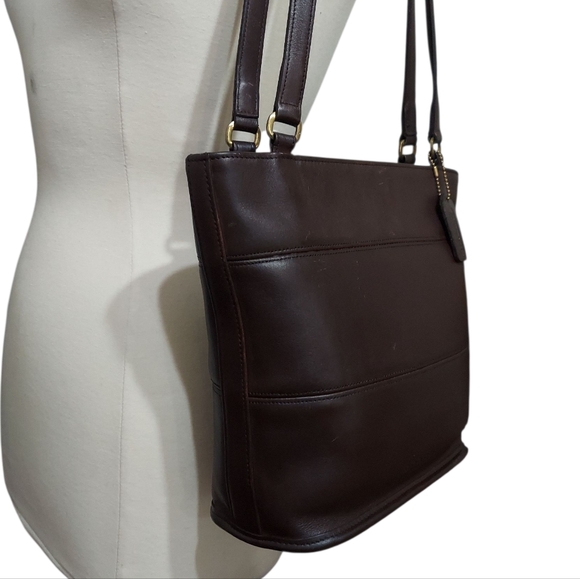 Coach Vintage Tribecca Leather Shoulder Tote No. 9098 Made In Costa Rica - Picture 5 of 11